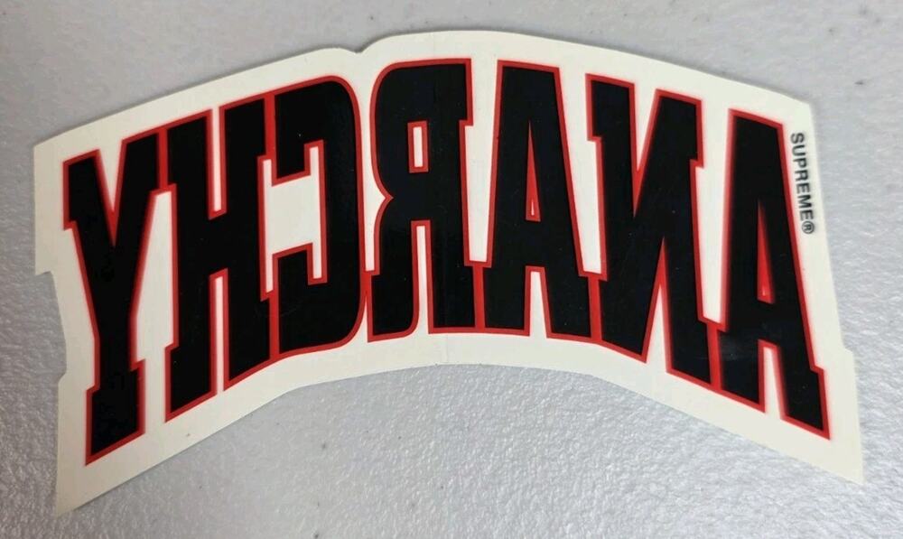 Supreme Reversed Anarchy Sticker Punk Graphic Authentic Skate